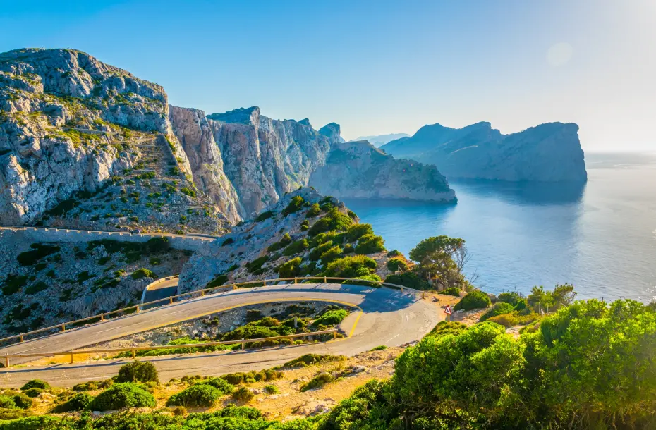 Majorque, route vers le phare de Far Formentor