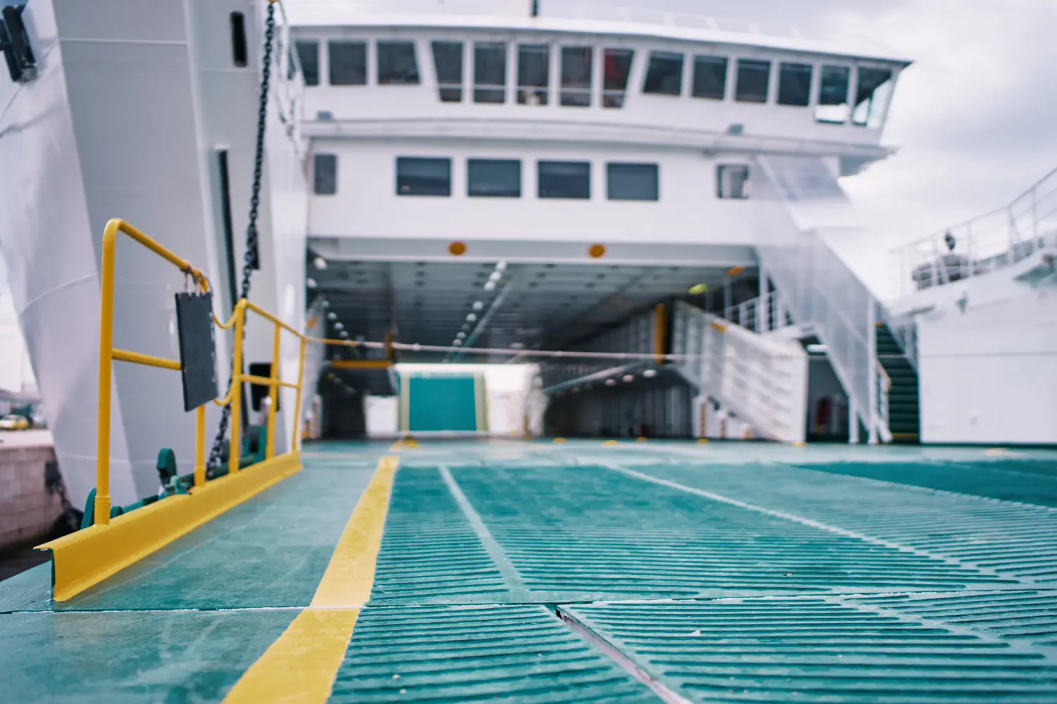 Ferry Garage Ferryboat Loading Or Unloading By A Port Pier image