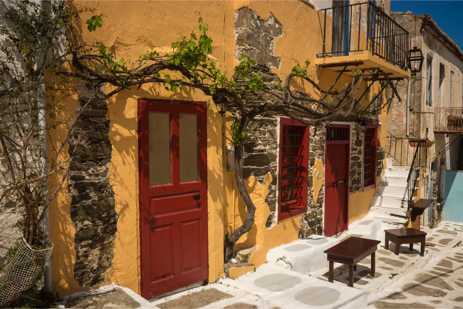 Maison colorée à Kea (Tzia), Grèce
