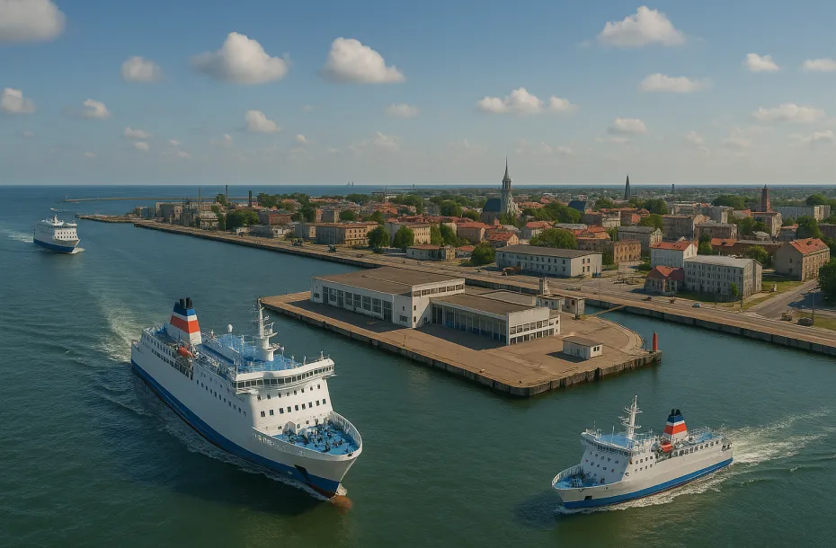 Port de ferry de Liepaja avec départ des ferries