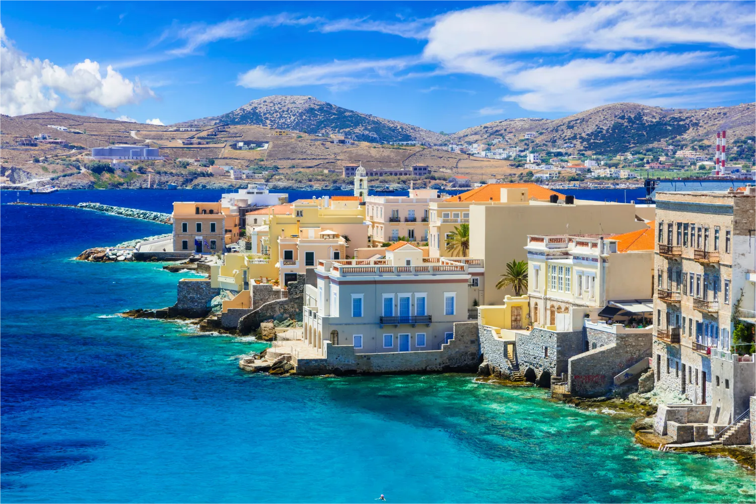 Vue de la Petite Venise dans la ville de Syros