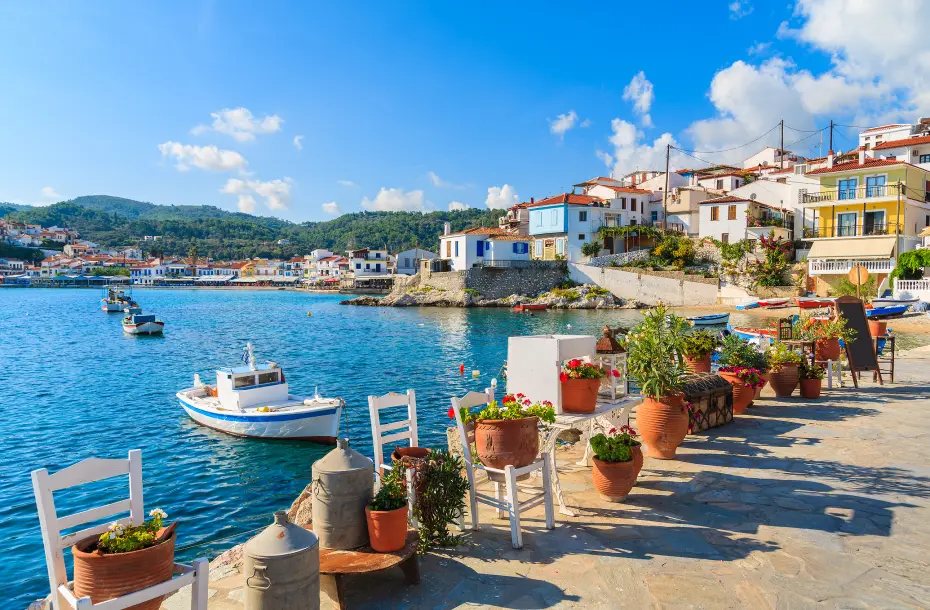 Bateaux de pêche dans la baie de Kokkari, Samos